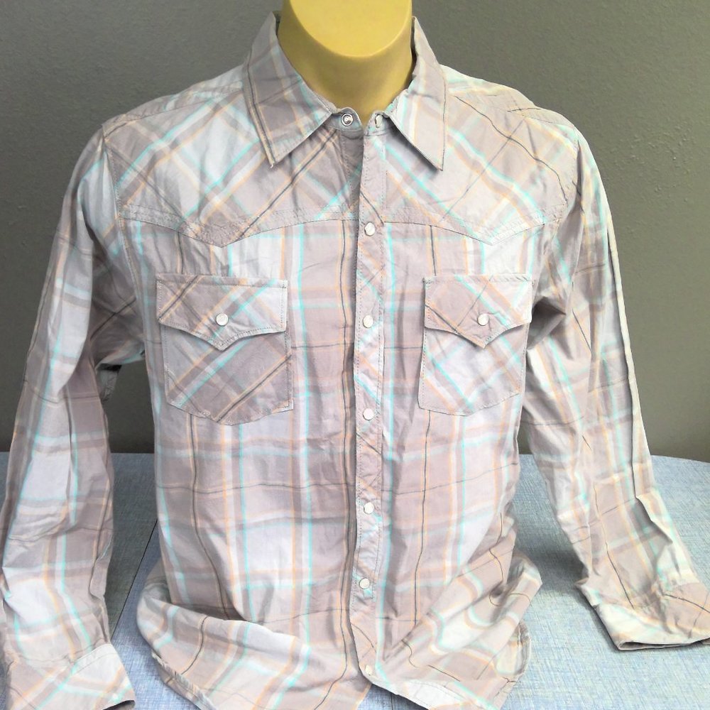 Vintage Northpoint Western Shirt Pearl Snap Long Sleeve Check XL